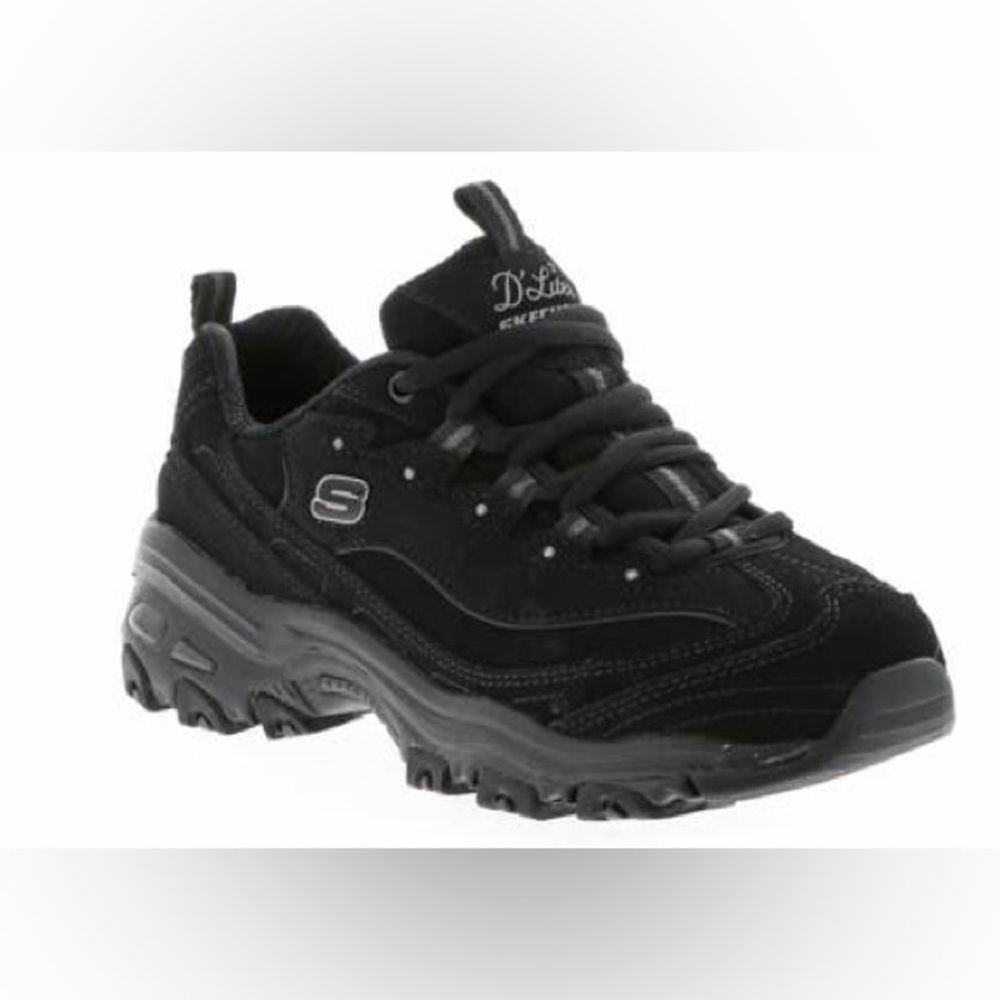 NEW!! Skechers Women's D’lites Memory Foam Black Athletic Sneakers Size 6.5